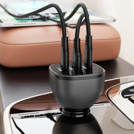 Зарядно за кола Acefast Fast Charger Car PD3.1 165W - B14 - USB-C x 2, USB-A x 1, Black