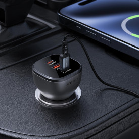Зарядно за кола Acefast Fast Charger Car PD3.1 165W - B14 - USB-C x 2, USB-A x 1, Black