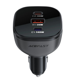 Зарядно за кола Acefast Fast Charger Car PD3.1 165W - B14 - USB-C x 2, USB-A x 1, Black