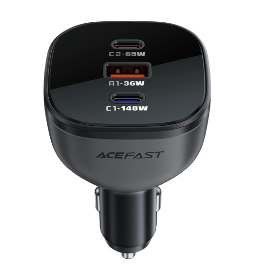 Зарядно за кола Acefast Fast Charger Car PD3.1 165W - B14 - USB-C x 2, USB-A x 1, Black