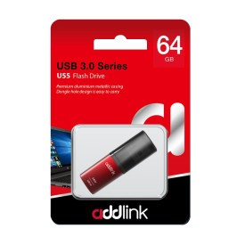 Флаш памет Addlink U55 64GB USB 3.0 Aluminium Red - ad64GBU55R3