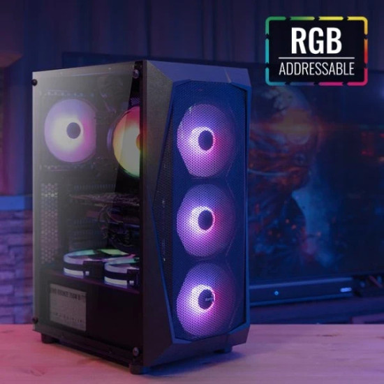 Кутия за компютър AeroCool Case ATX - Falcon-G-BK-v2 - Addressable RGB