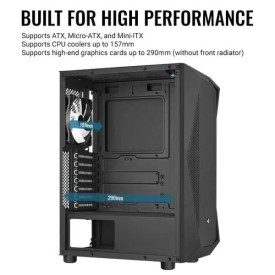 Кутия за компютър AeroCool Case ATX - Falcon-G-BK-v2 - Addressable RGB