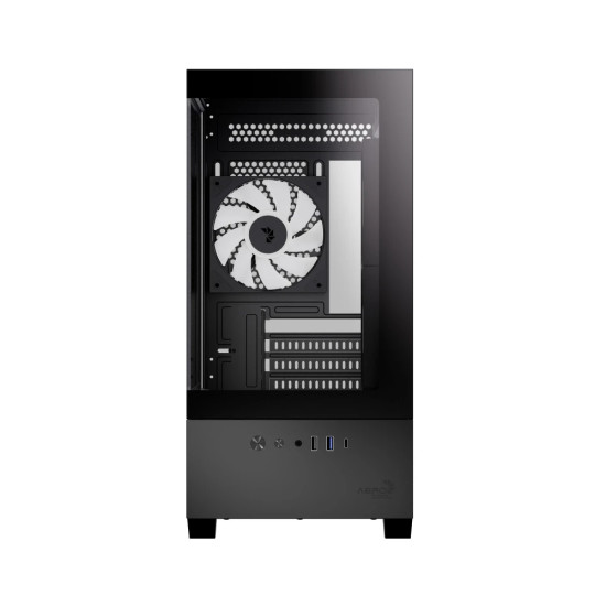 Кутия за компютър AeroCool Case mATX - P300D Digi-G-BK-v1 - Digital Display, USB-C, 3 x 120 mm A-RGB