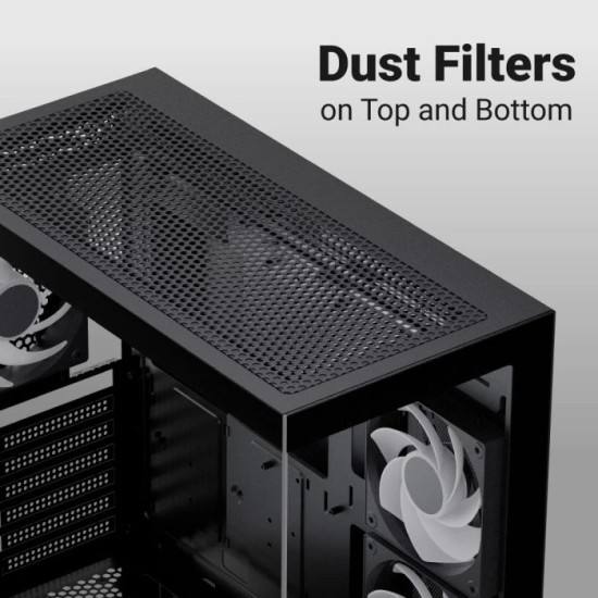 Кутия за компютър AeroCool Case mATX - P300D Digi-G-BK-v1 - Digital Display, USB-C, 3 x 120 mm A-RGB
