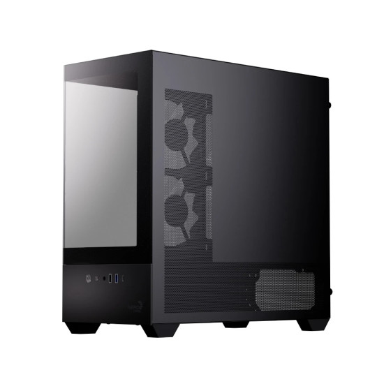 Кутия за компютър AeroCool Case mATX - P300D Digi-G-BK-v1 - Digital Display, USB-C, 3 x 120 mm A-RGB