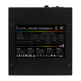 Захранване AeroCool PSU LUX RGB 550W - Bronze, RGB Addressable - ACPB-LX55AEC.11
