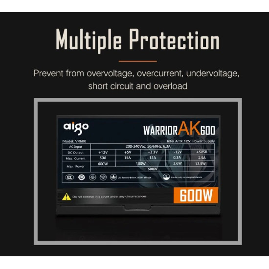 Захранване Aigo PSU 600W - Warrior AK600 RGB