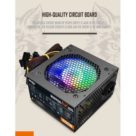 Захранване Aigo PSU 600W - Warrior AK600 RGB