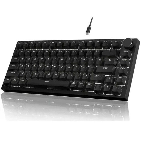 Клавиатура Ajazz Gaming Mechanical Keyboard AK820 - Red Switches [Linear] (English US), Black, White Backlight