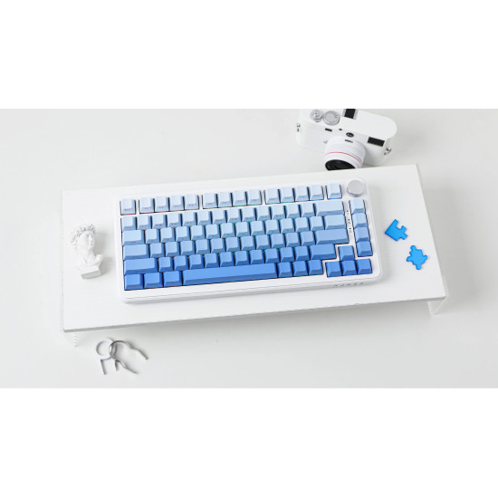 Безжична клавиатура Ajazz Wireless Gaming Mechanical Keyboard AK820 MAX - White birch [Linear] (English US), Side Printed, Gray