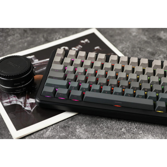 Безжична клавиатура Ajazz Wireless Gaming Mechanical Keyboard AK820 MAX - White birch [Linear] (English US), Side Printed, Gray