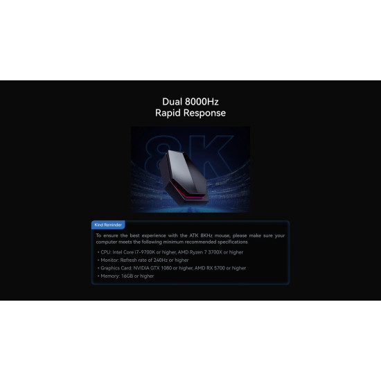 Безжична мишка ATK Wireless Gaming Mouse Z1 ULTRA - 8K, White