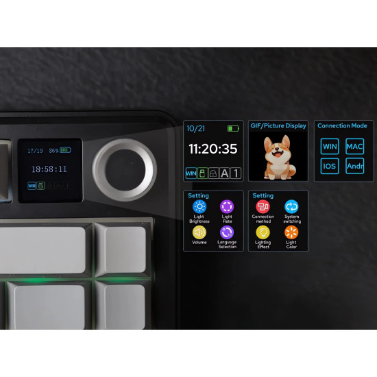 Безжична клавиатура Aula F75 MAX - Reaper Switch [Linear] (English US), Black, Red