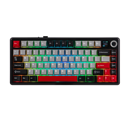 Безжична клавиатура Aula F75 MAX - Reaper Switch [Linear] (English US), Black, Red
