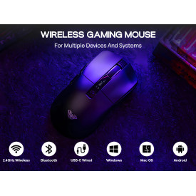 Безжична мишка Aula Wireless Gaming Mouse SC590 PRO - Smart Display, Black