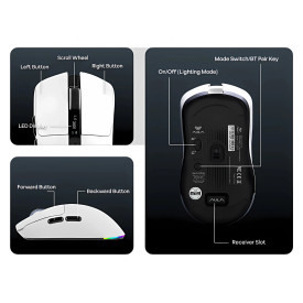 Безжична мишка Aula Wireless Gaming Mouse SC590 PRO - Smart Display, Black