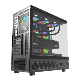 Кутия за компютър Darkflash Case ATX - DS950 Black - 6 x 120 mm Infinity Mirror A-RGB