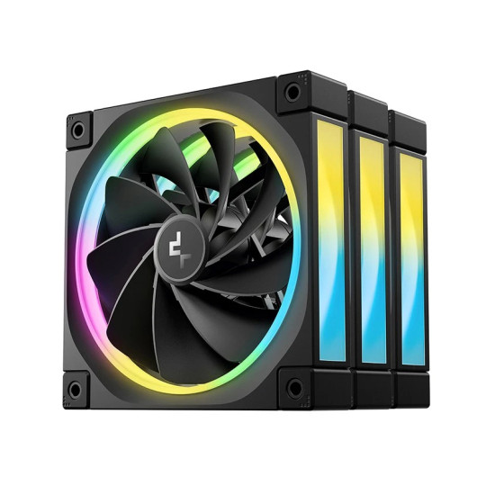 Комплект вентилатори DeepCool Fan Pack 3-in-1 3x120 mm - FL12R Black, Reverse, Addressable RGB Комплект вентилатори DeepCool Fan Pack 3-in-1 3x120 mm - FL12R Black, Reverse, Addressable RGB