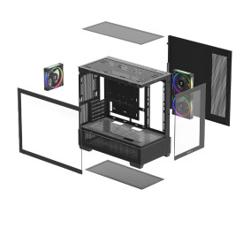 Кутия за компютър DeepCool Case ATX - CG380 3F - 3 ARGB Fans, USB-C