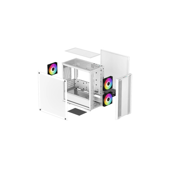Кутия за компютър DeepCool Case mATX - CC360 A-RGB White