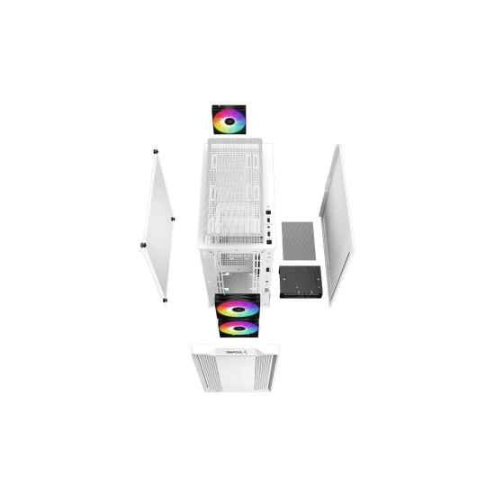 Кутия за компютър DeepCool Case mATX - CC360 A-RGB White