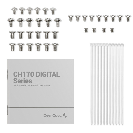 Кутия за компютър DeepCool Case mini-ITX - CH170 DIGITAL White