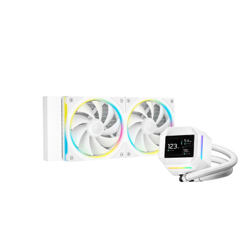 Водно охлаждане DeepCool LM240 WH, 2.4 инча IPS Display, 2x120mm, ARGB