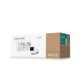 Водно охлаждане DeepCool LM240 WH, 2.4 инча IPS Display, 2x120mm, ARGB
