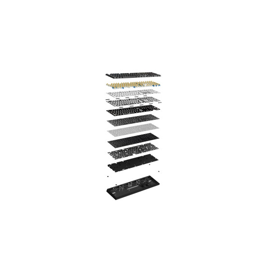 Безжична клавиатура Ducky Professional Gaming Mechanical Keyboard One X Wireless Black - Ducky AI Switches [Linear], Bluetooth, 2.4