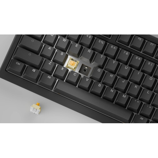 Безжична клавиатура Ducky Professional Gaming Mechanical Keyboard One X Wireless Black - Ducky AI Switches [Linear], Bluetooth, 2.4