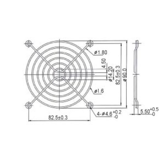 Решетка за вентилатор Evercool Fan Grill Metal - 92mm