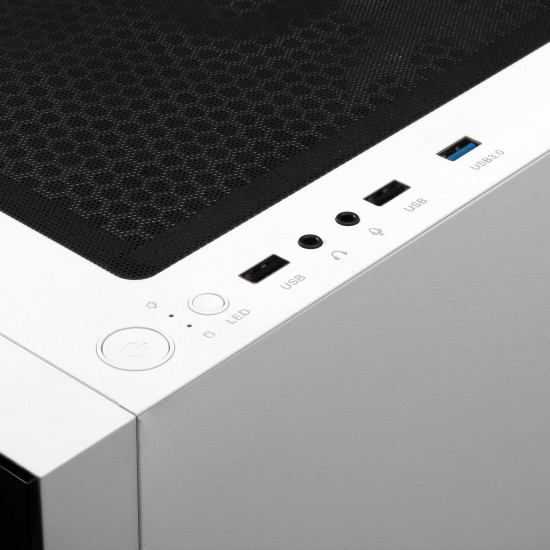 Кутия за компютър Gamdias Case ATX - TALOS E3 White - aRGB, Tempered Glass