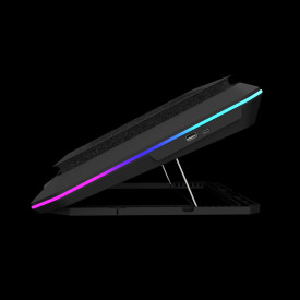 Охладител за лаптоп Gamdias Gaming Notebook Cooler 19.0 инча - AETHER P1 - USB-C/A Hub, RGB, Phone Stand