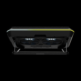 Охладител за лаптоп Gamdias Gaming Notebook Cooler 19.0 инча - AETHER P1 - USB-C/A Hub, RGB, Phone Stand