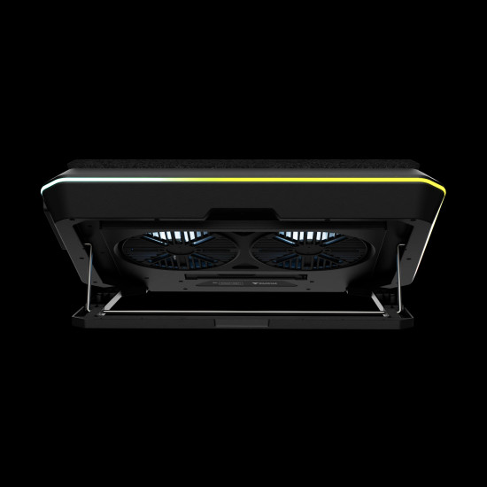 Охладител за лаптоп Gamdias Gaming Notebook Cooler 19.0 инча - AETHER P1 - USB-C/A Hub, RGB, Phone Stand