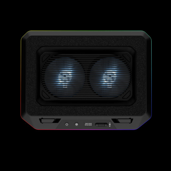 Охладител за лаптоп Gamdias Gaming Notebook Cooler 19.0 инча - AETHER P1 - USB-C/A Hub, RGB, Phone Stand