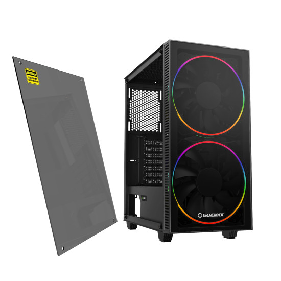 Кутия за компютър Gamemax Case EATX - Black Hole - Addressable RGB