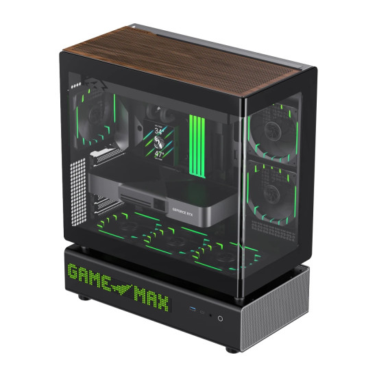 Кутия за компютър Gamemax Case ATX - N90 BG - Addressable RGB, Modular Dual-Chamber