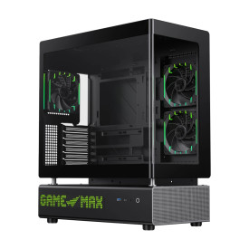 Кутия за компютър Gamemax Case ATX - N90 BG - Addressable RGB, Modular Dual-Chamber