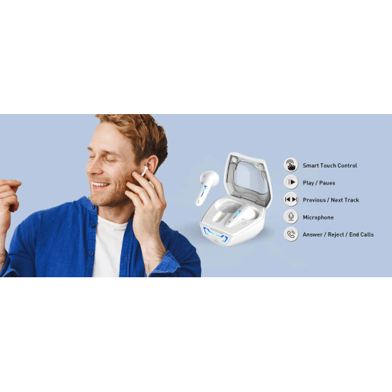 Безжични слушалки Genius HSM-920BT, TWS, Bluetooth 5.3, White