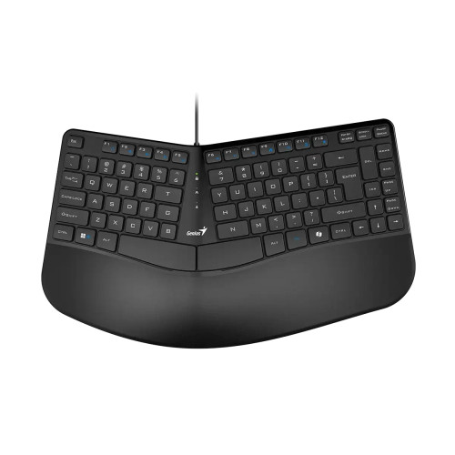 Клавиатура Genius Ergo KB-700, Ergonomic, USB, Split Wave Design, With Palm Rest, Black