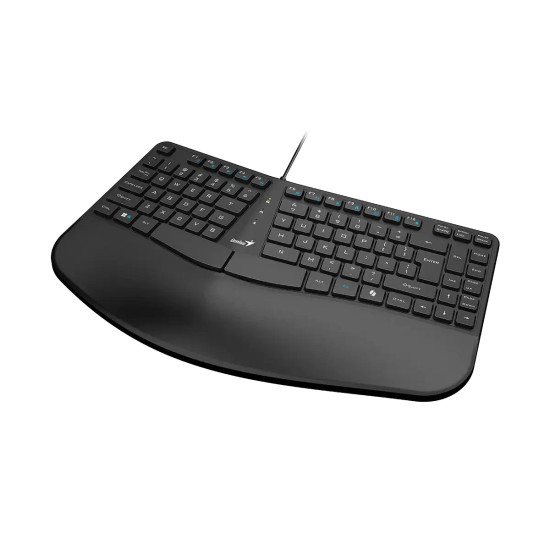 Клавиатура Genius Ergo KB-700, Ergonomic, USB, Split Wave Design, With Palm Rest, Black
