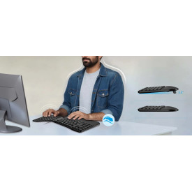Клавиатура Genius Ergo KB-700, Ergonomic, USB, Split Wave Design, With Palm Rest, Black