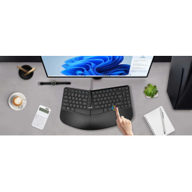 Клавиатура Genius Ergo KB-700, Ergonomic, USB, Split Wave Design, With Palm Rest, Black