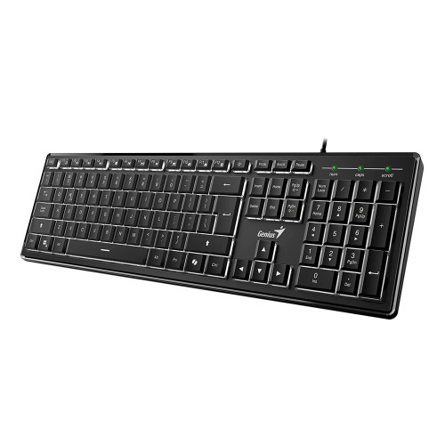 Клавиатура Genius Keyboard SlimStar 820 Black - AI, Illuminated, Slim, BG, USB