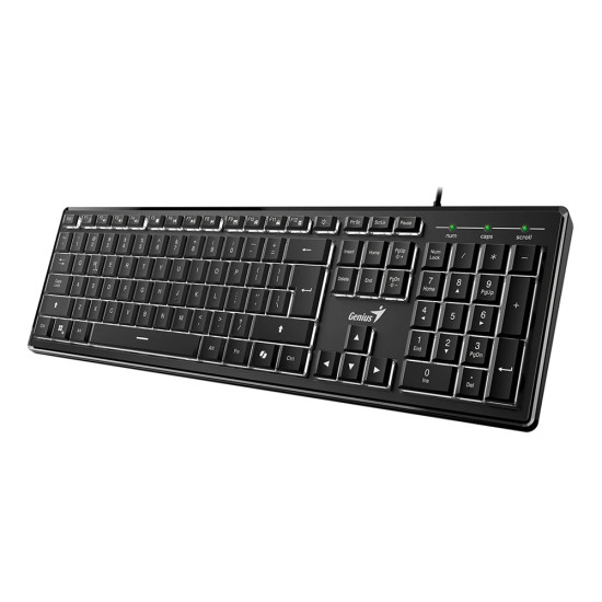 Клавиатура Genius Keyboard SlimStar 820 Black - AI, Illuminated, Slim, BG, USB
