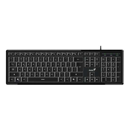 Клавиатура Genius Keyboard SlimStar 820 Black - AI, Illuminated, Slim, BG, USB