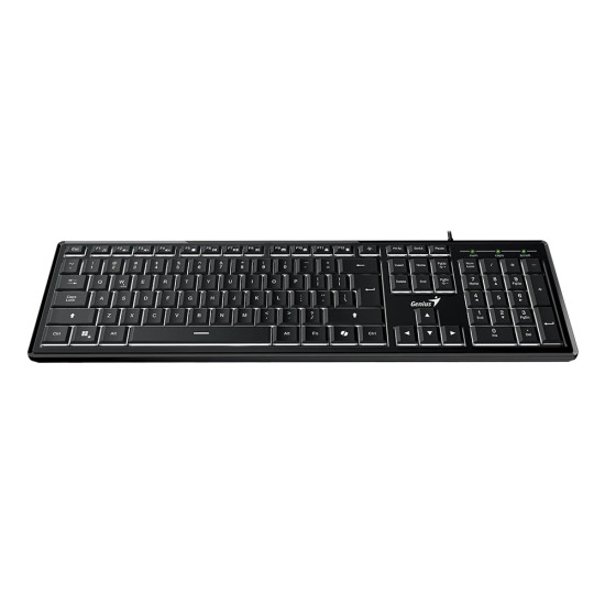 Клавиатура Genius Keyboard SlimStar 820 Black - AI, Illuminated, Slim, BG, USB