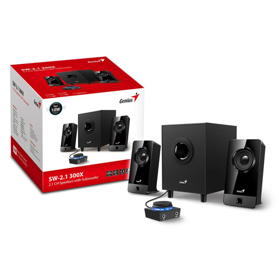 Тонколони Genius Speakers 2.1 - SW-2.1 300X - 10W RMS, Black
